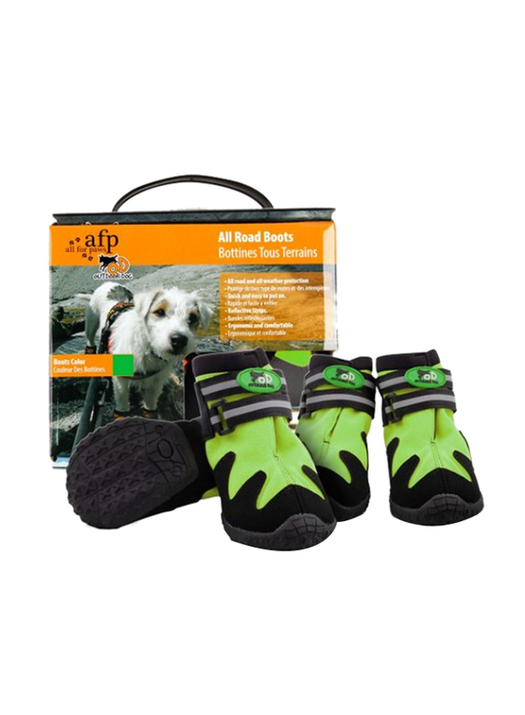 

All For Paws Reflective All Terrain Dog Shoes, Large, Black/Green