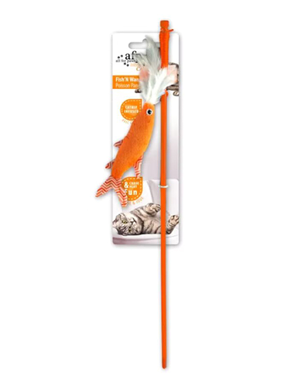 

All For Paws Fish & Wand Cat Toy, Orange