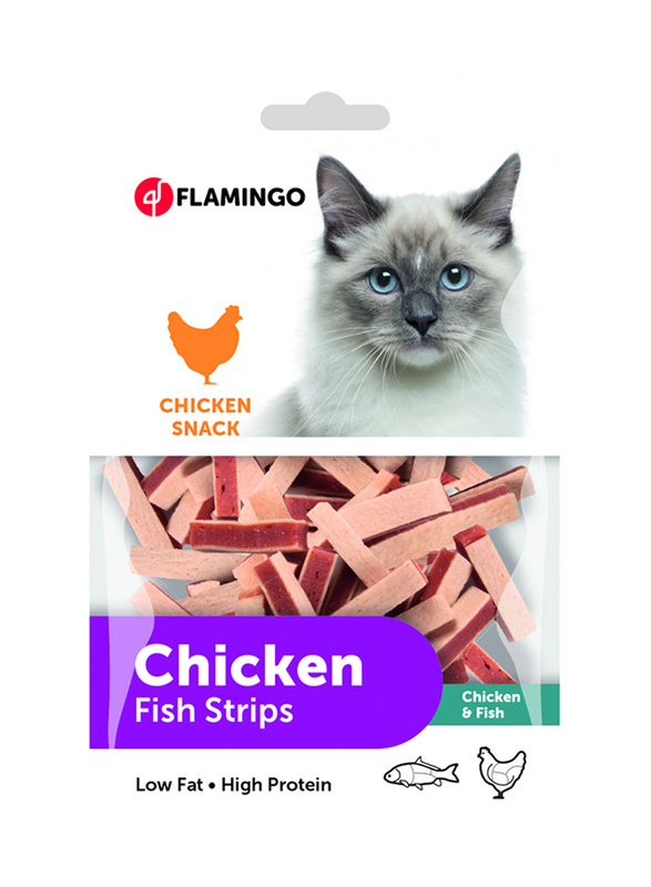 

Flamingo Chicken & Fish Strips Wet Cat Treats, 85gm