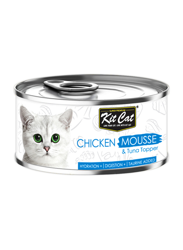 

Kit Cat Wet Food Mousse with Chicken & Tuna Topper, 80g