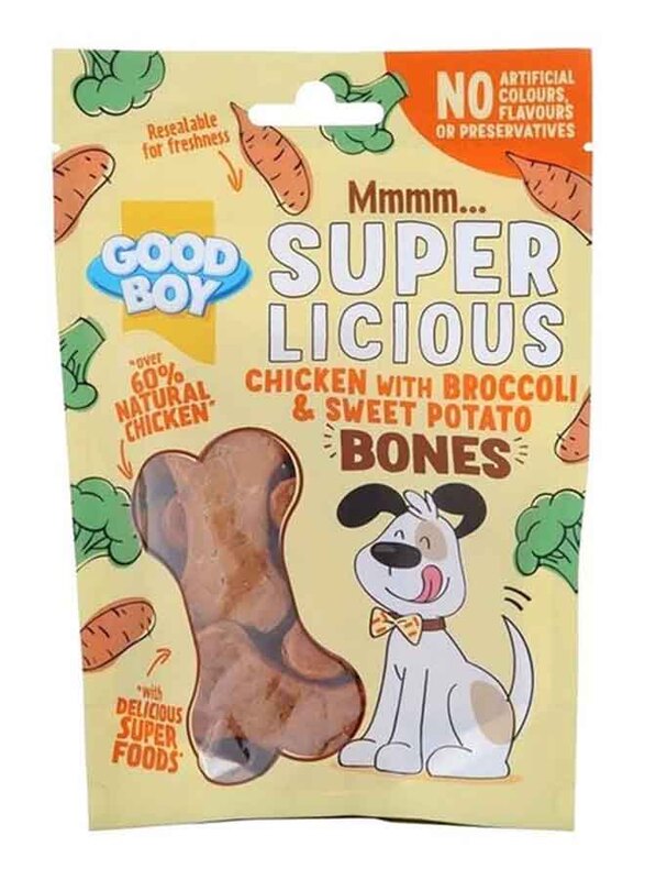 

Good Boy Bone Shaped Chicken with Broccoli & Sweet Potato Dry Dog Treats, 100gm