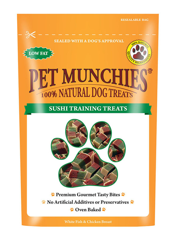 

Pet Munchies Dog Training Sushi Treats with White Fish & Chicken Breast, 50g