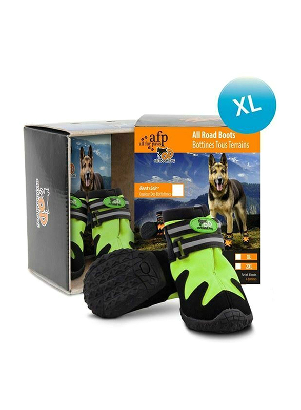 

All For Paws Reflective All Terrain Dog Shoes, Extra Large, Black/Green