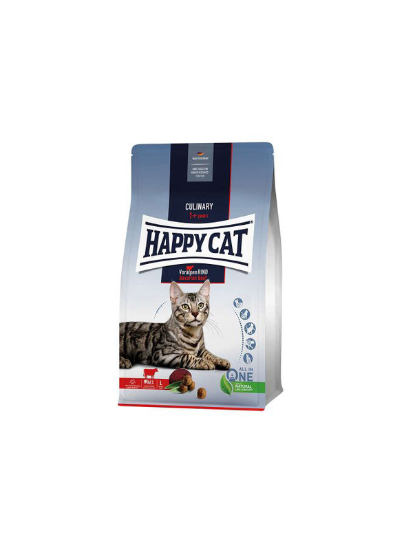 

Happy Cat Culinary Dry Food with Beef for Adult Cats Ages 12+ Months, 1.3 kg