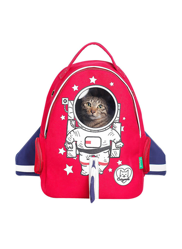 

Catysmile Astronaut Pet Carrier Bag with Window, 34 x 17 x 45cm, Red/White