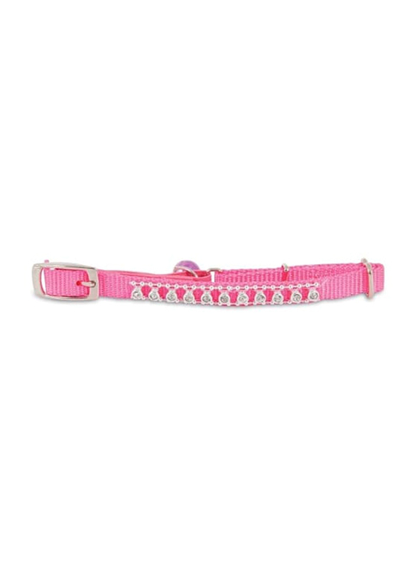 

Petmate Aspen Adjustable Elastic Cat Collar with Bell, 20-25 x 0.95cm, Pink