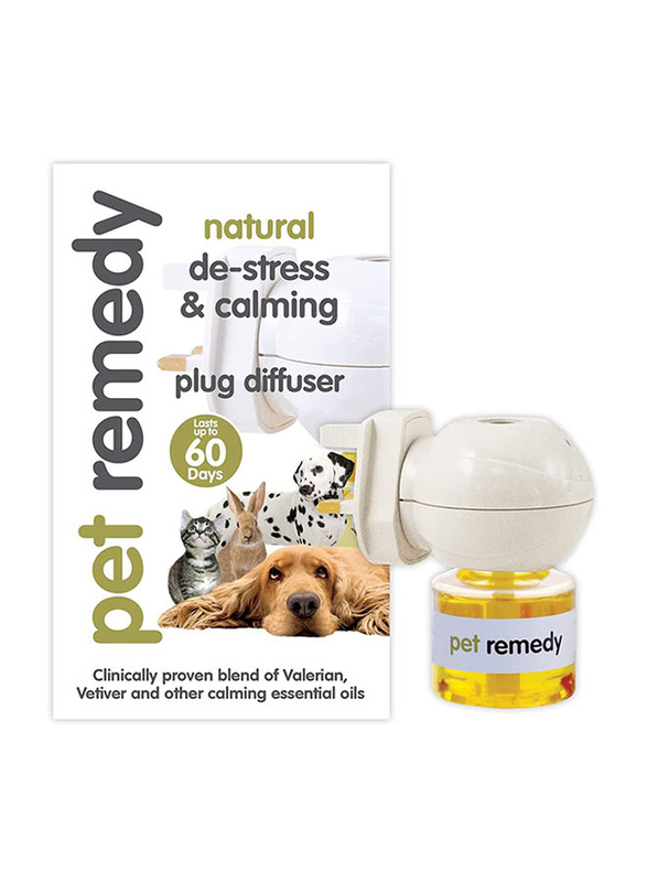 

Pet Remedy 40ml Natural De-Stress & Calming Plug Diffuser for Cats & Dogs, White