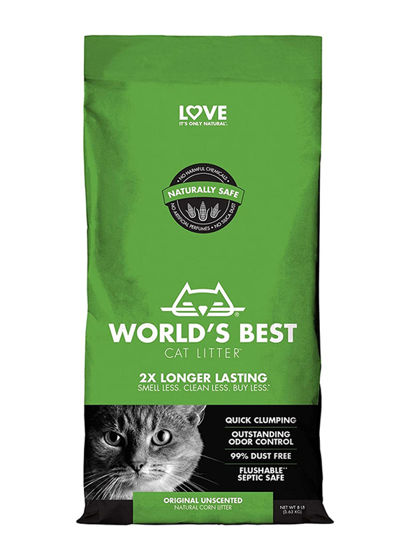 

World's Best Cat Litter Clumping Litter Unscented, 3.63Kg, Brown
