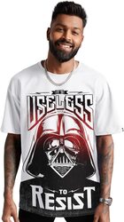 The Souled Store Official Star Wars: Useless to Resist Printed Oversized T-Shirt for Men, Small, White