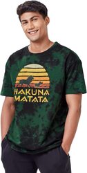 The Souled Store Official Lion King: Hakuna Matata Printed Oversized T-Shirt for Men, Extra Large, Multicolour