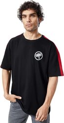 The Souled Store Official Thor: for Asgard Printed Oversized T-Shirt for Men, Extra Small, Black