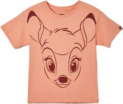 The Souled Store Official Disney: Bambi Printed Oversized T-Shirt for Girls, 9 - 10 Years, Peach