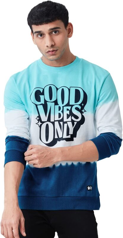 

The Souled Store Good Vibes Only Printed Sweatshirt for Men, Large, Multicolour