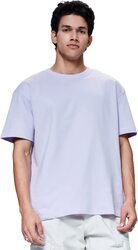 The Souled Store Solid Oversized T-Shirt for Men, Double Extra Large, Lavender