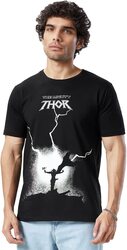 The Souled Store Official Thor: The Mighty (Glow in The Dark) Printed T-Shirt for Men, Large, Black