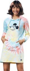 The Souled Store Official Mickey Mouse: Face Tie Dye Printed Hooded Dress, Medium, Multicolour