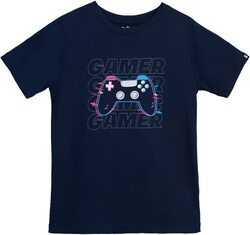 The Souled Store TSS Originals: Gamer Printed T-Shirt for Boys, 6 - 7 Years, Dark Blue