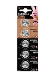 Duracell CR2032 3V Lithium Batteries, 5 Pieces, Silver