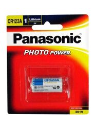 Panasonic 3V Lithium Photo Power Battery, CR123A, White/Blue