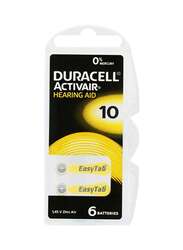 Duracell Activair 1.45V Hearing Aid Batteries, 6 Pieces, Silver