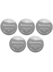 Panasonic Lithium 3V Indonesia Batteries, CR2412, 5 Pieces, Silver