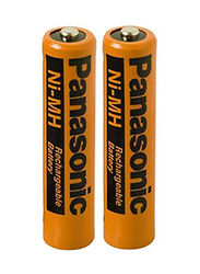 Panasonic BK-4LDAW AAA2 650 mAh Rechargeable Batteries, 2 Pieces, Orange/Black