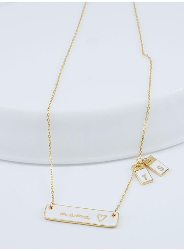

Vibez Jewelz 925 Sterling Silver Gold Platted MAMA Written Charm Necklace