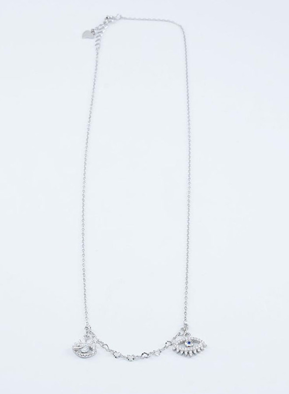 

Vibez Jewelz 925 Sterling Silver Diamond Charm Necklace