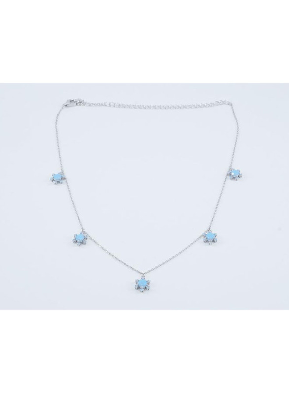 

Vibez Jewelz 925 Sterling Silver Blue Stone Charm Necklace