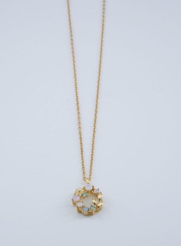 

Vibez Jewelz 925 Sterling Silver Gold Platted Pink Stone Pendant Necklace
