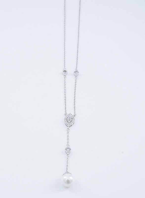 

Vibez Jewelz 925 Sterling Silver Pearl Y Necklace