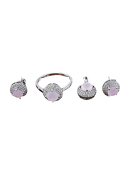 Vibez Jewelz 3-Piece 925 Sterling Silver Gift Set for Women with Cubic Zirconia Stone, White/Silver