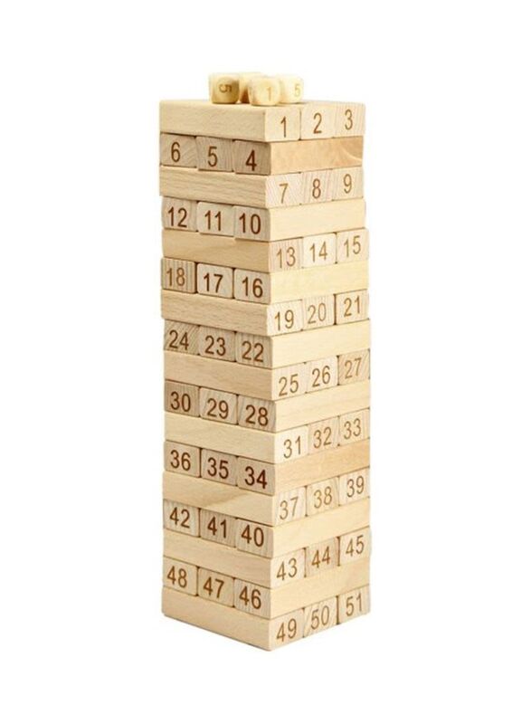 

Alostoura Wood Beech Blocks Jenga Set, 51 Pieces, Ages 3+