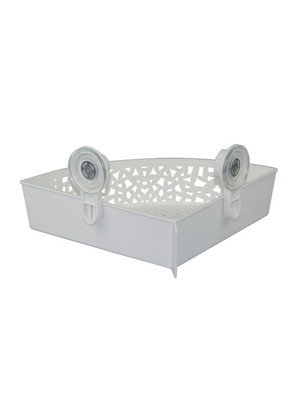 

kinglxs Suction Cup Corner Storage Rack, White