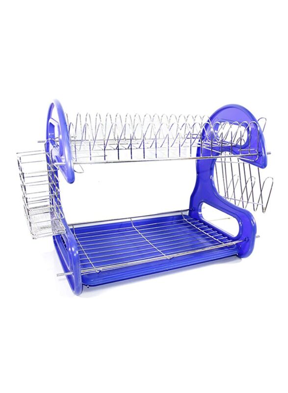 

In-House Dish Rack, Silver/Blue