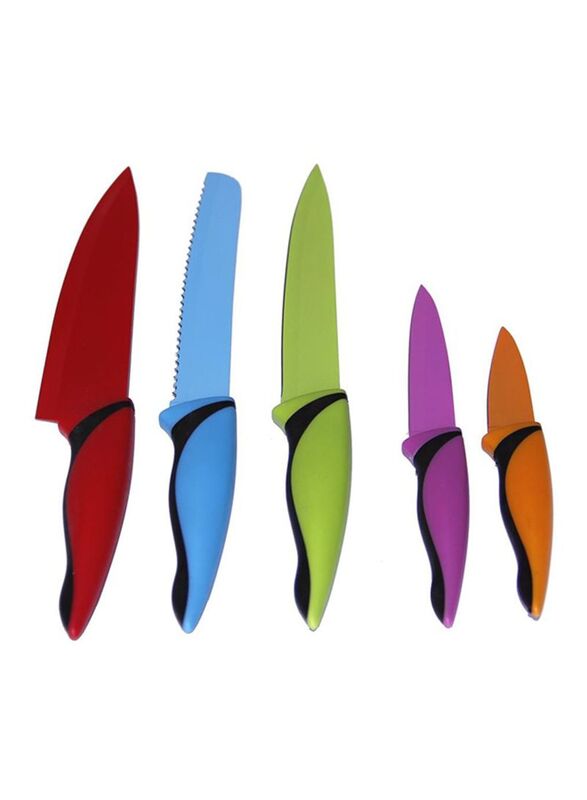 

Generic 5-Piece Non Stick Kitchen Knife Set, KN-9303, Multicolour