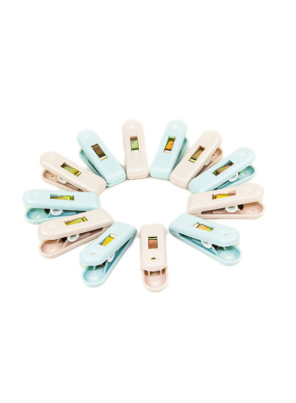 

In-House Premium Quality Plastic Cloth Clips, 12 Pieces, Blue/Brown