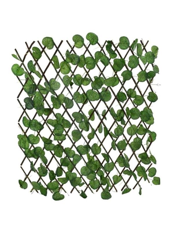 

Yatai Artificial Ivy Leaves With Wooden Fence, 45cm, Green/Black