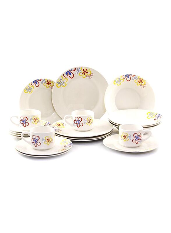 

Generic 20-Piece Round Porcelain Dinnerware Set, Multicolour