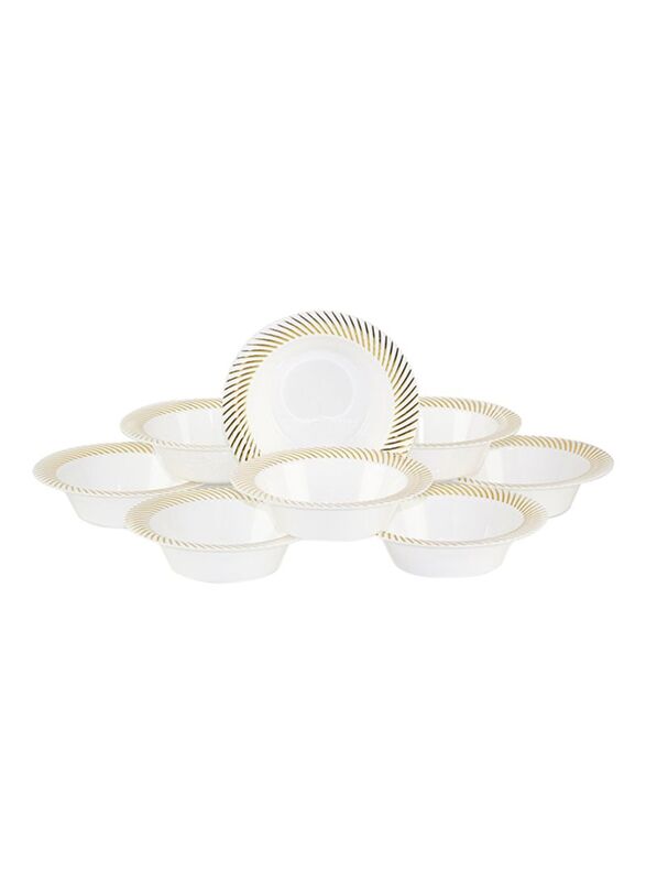 

Rosymoment 10-Piece Plastic Bowl Set, White/Gold