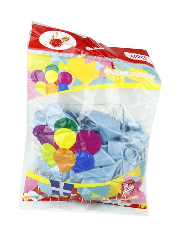 

Rosymoment Latex Metallic Balloon Set, 40 Pieces, 12inch, Ages 3+, Blue
