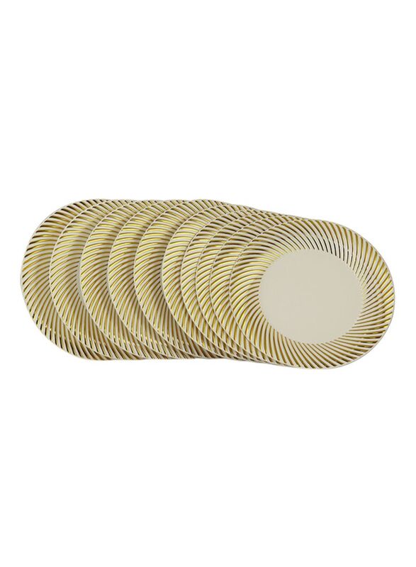 

Rosymoment 10-Piece 16g Dinner Serveware Set, White/Gold