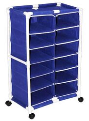 6-Layer Shoe Rack, 97 x 60 x 30cm, Blue/White