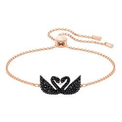 SWAROVSKI Iconic Swan bracelet double Jet