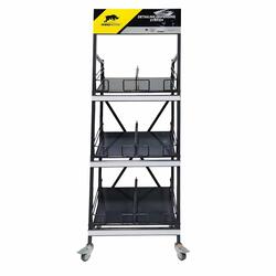 RHINOMOTIVE - Strong Metal Detailing Organizer Stand Dispensing and 3 Shelves for 6 Canisters