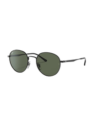 Ray-Ban Full Rim Sunglasses Phantos Black Unisex Sunglasses, Green Lens, RB3681, 50/20/145