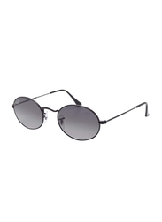 Ray-Ban Full Rim Oval Black Unisex Sunglasses, Grey Lens, RB3547-N, 51/21/145