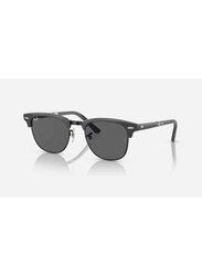 Ray-Ban Full-Rim Clubmaster Polished Grey Folding Sunglasses Unisex, Dark Grey Lens, RB2176 1367/B1, 51/21/145