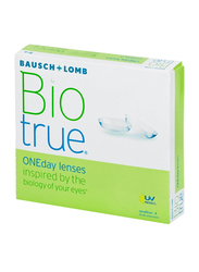 Bausch & Lomb Biotrue One Day Pack of 90 Disposable Contact Lenses, Clear, -8.00