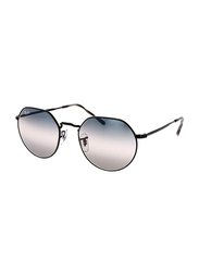 Ray-Ban Full Rim Jack Round Black Unisex Sunglasses, Pink/Blue Lens, RB3565, 51/20/145